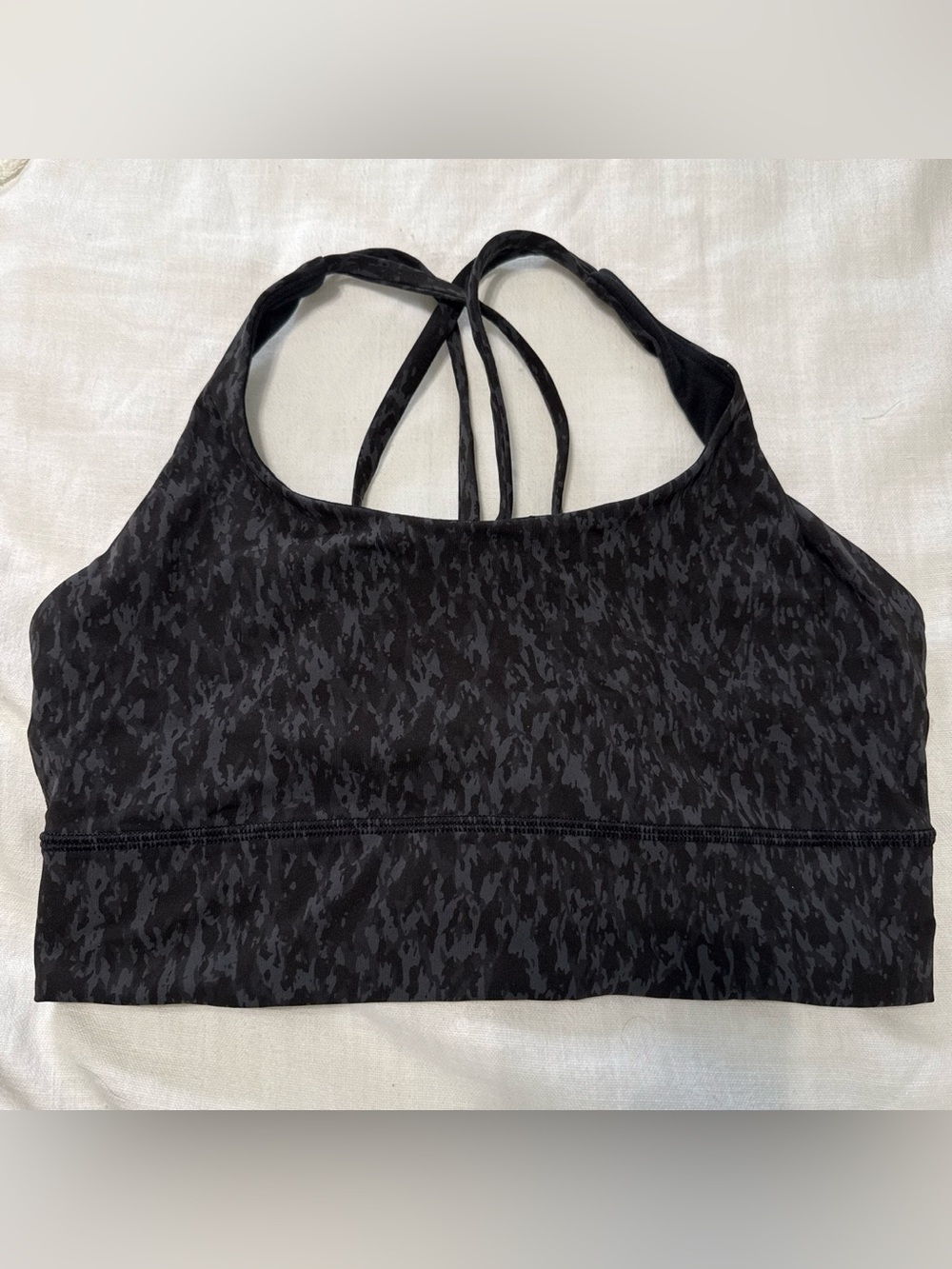 lululemon athletica Black Textured Strappy Sports Bra